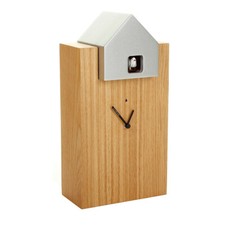 ETTORE 2058 rovere/alluminio Orologio cucu parete/tavolo Domeniconi