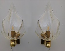 Pair Murano Glass Wall Lights