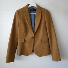 Giacca blazer cammello Zara 100% lana tweed hacking equitazione toppa gomito S small 