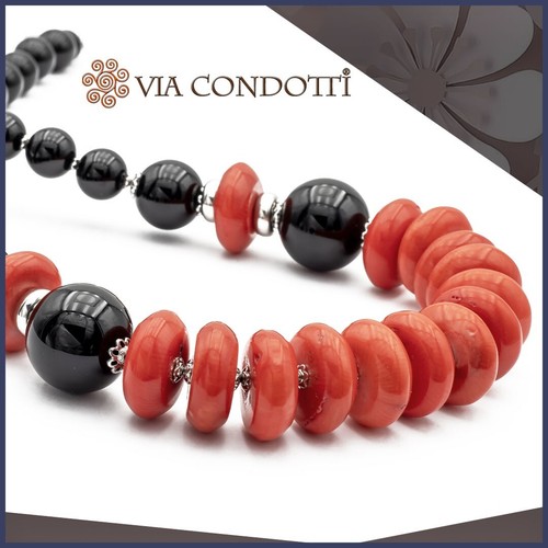 Collana onice nero e - in,