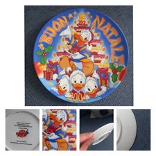 Piatto Natale 2004 ceramica Disney Paperino ed. limitata Ghiglione Attardi