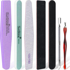 Kit Rimozione Smalto 5 X Lime per Unghie,2 X Spingi Cuticole Raschietto per Rimu