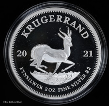 2021 Sudafrica Krugerrand 2 oz .999 Proof moneta d'argento in OGP