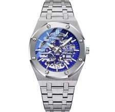 Orologio Square Octagon Royal Stailness Steal Oakmode Automatic Fashion Blu