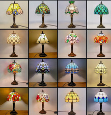 Lampade da tavolo in vetro colorato stile Tiffany art deco vintage retrò multi disegni