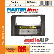 MASCHERINA RADIO 1 DIN DOPPIO ISO AUDI A3 DA 2003 A 2012 ADATTATORE CON CASSETTO