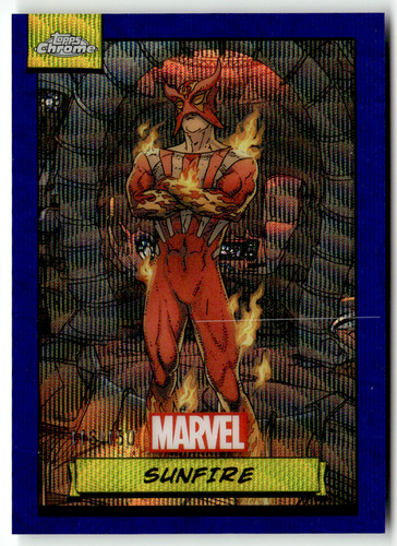 Scheda topps marvel - scheda, chrome