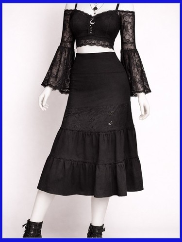 Gonna midi longuette nera - gonna,