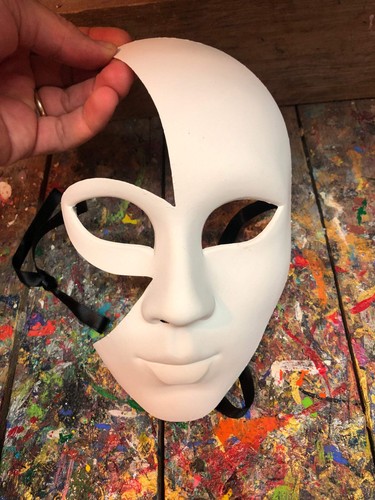 Maschera veneziana bianca - bianca, da