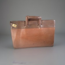 Valigetta vintage Lanvin pelle grana marrone made in France manici estraibili