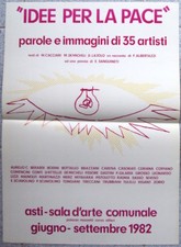 Manifesto mostra collettiva "IDEE PER LA PACE", Pistoletto, Zorio, Merz etc,1982