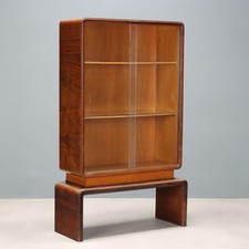 Mobile Vetrina Art Déco Impiallacciata Legni Esotici Anni 40 Originale