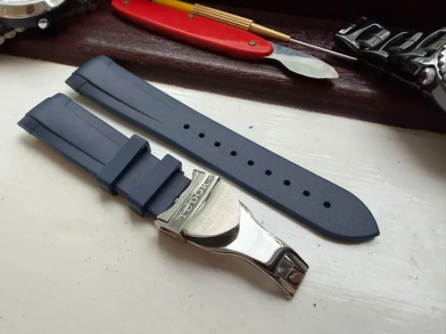 Tudor oyster strap blue rubber - tudor,