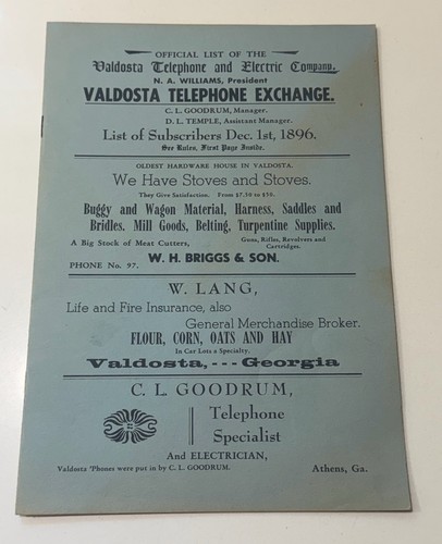 Valdosta 1896 telephone - valdosta,,