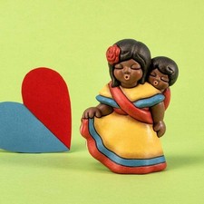 Figura dei Popoli del Mondo Thun, donna con bimbo della Columbia