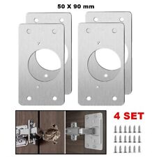 KIT 4 PZ PIASTRA DI RIPARAZIONE 9x5cm X CERNIERE DI ARMADIO PENSILI CUCINA BAGNO