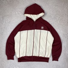Felpa con cappuccio e zip Adidas vintage anni 70 80 da uomo taglia XL