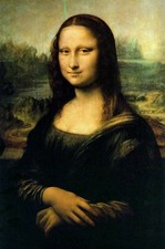 Stampa su tela di LEONARDO, La Gioconda,  completa di telaio e ganci