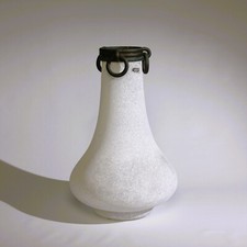 Seguso Vetri d’Arte, vaso a scavo in vetro di Murano con applicazione in bronzo, 1980 ca.