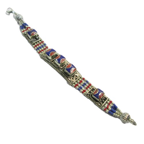 Bracciale corallo lapislazzuli - bracciale,