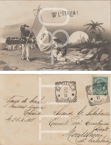 Cartolina libia bersaglieri - cartolina,