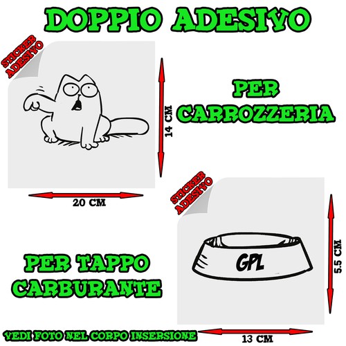 Sticker adesivo decal gatto - 2x,