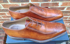 Scarpe Brogue CAMPANILE da uomo in pelle marrone chiaro taglia US 11 UK 10 Made in ITALY