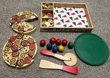 Melissa & Doug Pizza Party Wooden Play Food Pretend Play Pizza Replacement 85 Pc