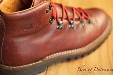 Prada scarpa auto bordeaux marrone pelle derby stivali scarpe uomo UK 9 US 10 EU 43