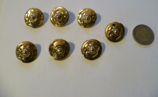 7 BOTTONI SCUDO METALLO ORO ANTICO 2,3 CM GIACCA CAPPOTTO SARTORIA VINTAGE