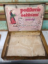 SPLENDIDA E RARISSIMA SCATOLA DI LATTA PEDILUVIO GABBIANI ANGELO - MILANO