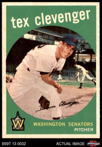 1959 topps 298 tex - 1959, clevenger
