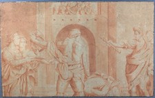 Secondo Andrea Del Sarto, Affermazione di Giovanni, Salomè, disegno a rosolia, XVII secolo