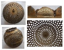 Lampada grande metallo giallo diametro cm 26 artigianato Marocco Africa