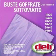 100 BUSTE SOTTOVUOTO GOFFRATE