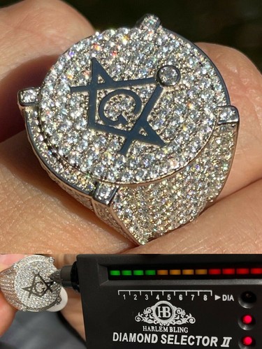Anello massonico moissanite - g,