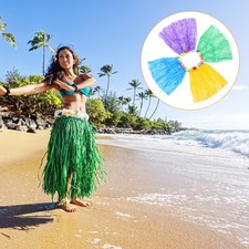 4 pezzi di gonne per feste hawaiane in plastica per costumi a tema Hawaii