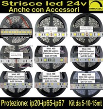 STRISCIA LED STRIP 24v 5-10-15mt Bianco Freddo, Caldo, RGB, RGBW RGBWW 24 volt