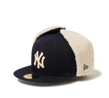 NEW ERA 59FIFTY Orecchio di cane New York Yankees Navy autentico NUOVO 14668175