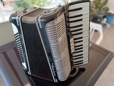 Antica Fisarmonica PAOLO SOPRANI Nera Bianca 80 bassi Vintage Accordion Black
