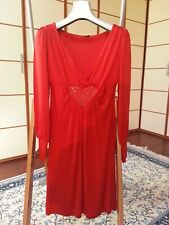 Rocco Barocco abito rosso cuore con logo e strass