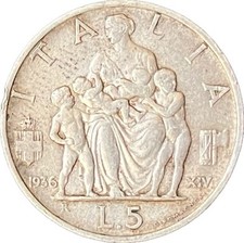 #I3220 Regno d'Italia : 5 Lire