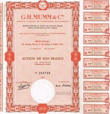 FRANCIA G H MUMM CHAMPAGNE certificato di magazzino/obbligazione