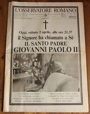 Special Ed. L'OSSERVATORE ROMANO JOHN PAUL II DEAD 3 April 2005 - RARE