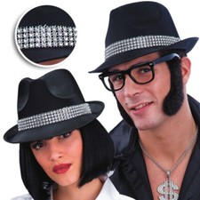 Cappello nero gangster raso e