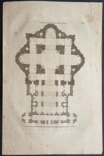 stampa antica 1781 Jacob Friedrich pianta basilica san pietro vaticano roma