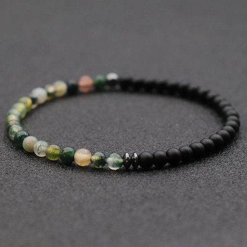 Bracciale pietra naturale 4mm - bracciale,