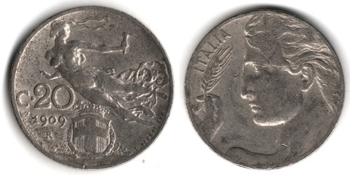 Italia centesimi 1909 - italia,