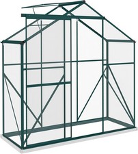 Serra in alluminio 6x2,5 piedi con pannelli in policarbonato e porta scorrevole