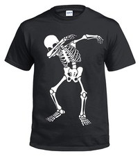 Maglietta Halloween Scheletro Dab Teschio Spaventoso Regalo Bambini Vestito Fantasia Horror Natale Top